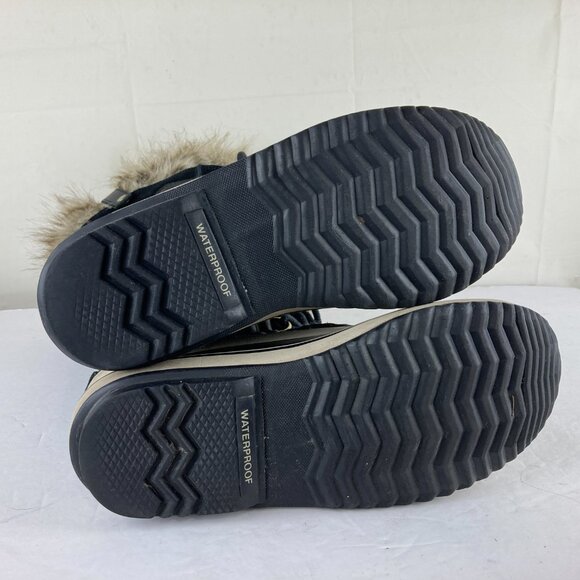 SOREL Joan Of Arctic Women Sz 8 Waterproof Winter Snow Boots Black Suede Leather - Picture 10 of 10